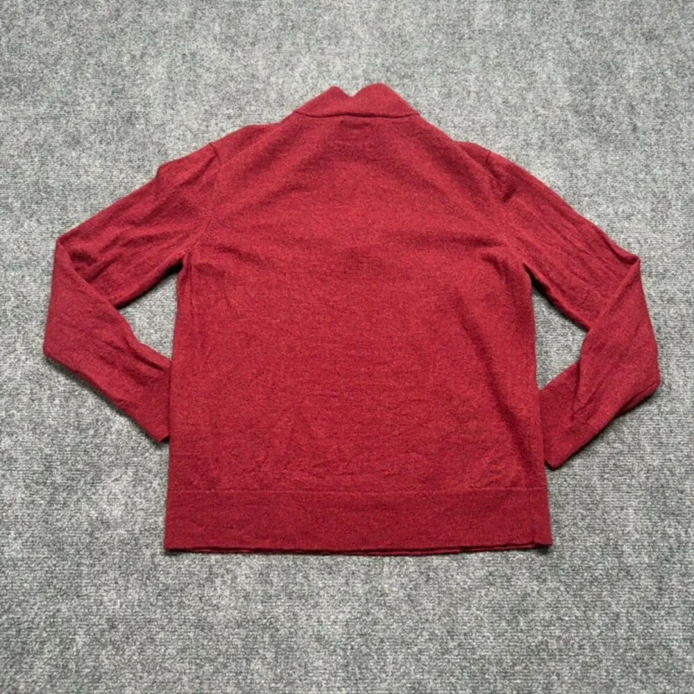 UNTUCKit Men's Large 100% Extra Fine Merino Wool Red Quarter Zip Sweater
